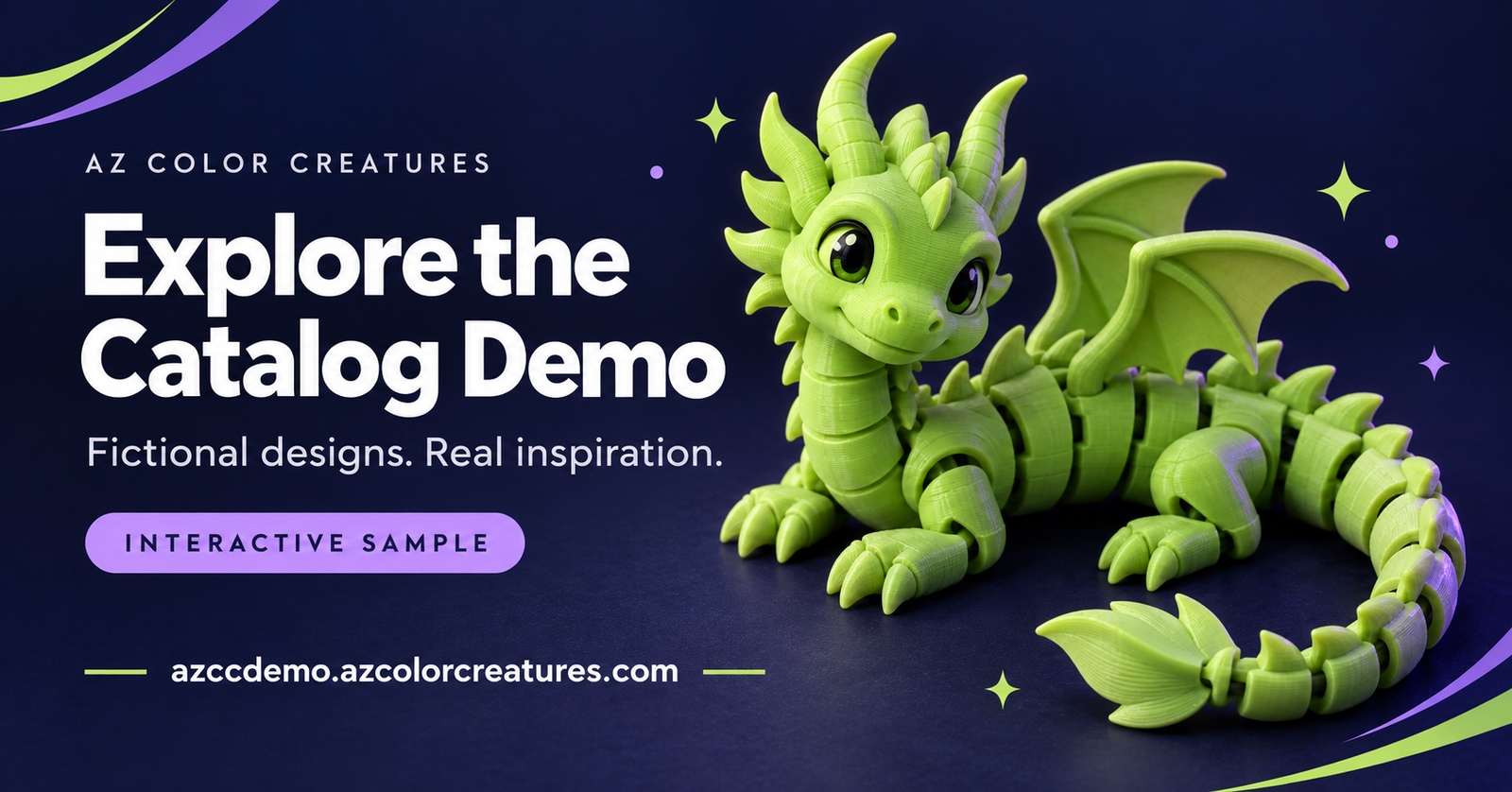 AZ Color Creatures — Explore the Catalog Demo. Fictional designs. Real inspiration.