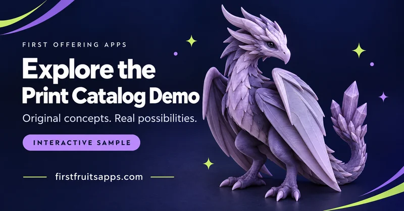 Print Catalog Demo — Original AI-generated concepts for a sample catalog.