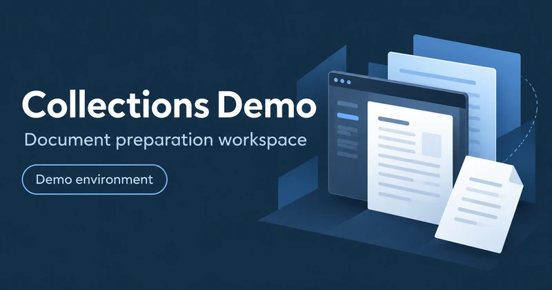 Collections Demo — document preparation workflow preview.